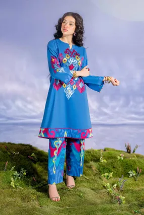 2 Piece - Digital Printed Embroidered Suit - 42402075