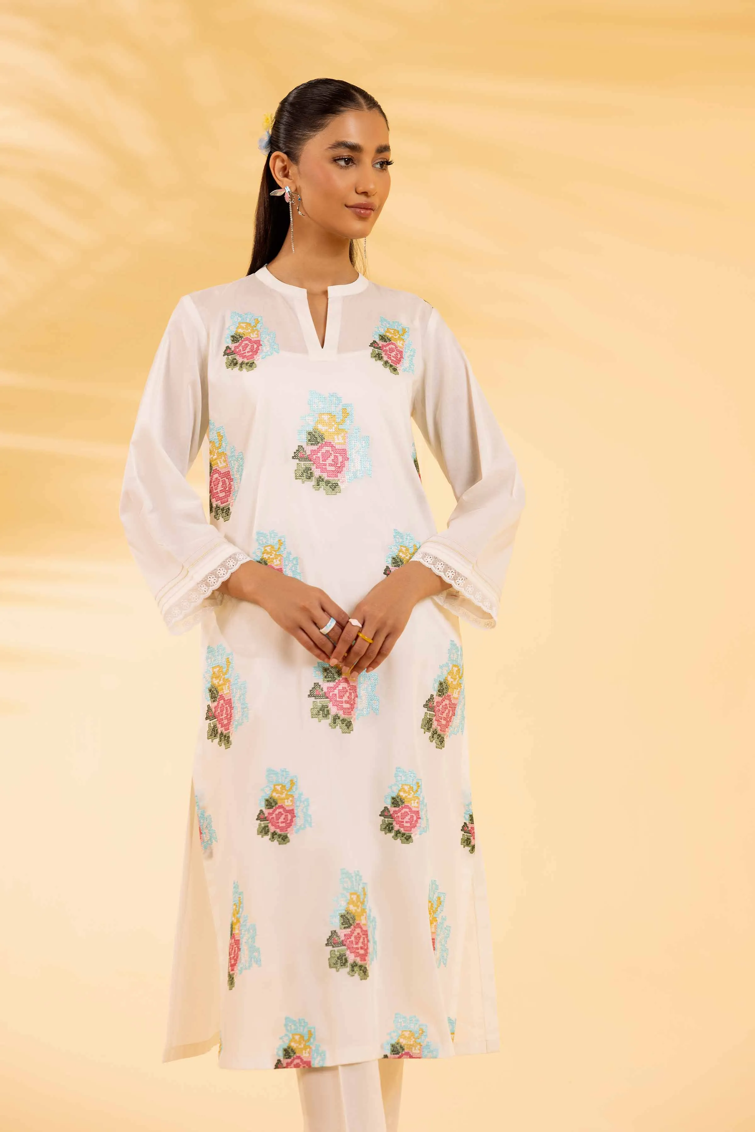 2 Piece - Dyed Embroidered Suit - 42401066