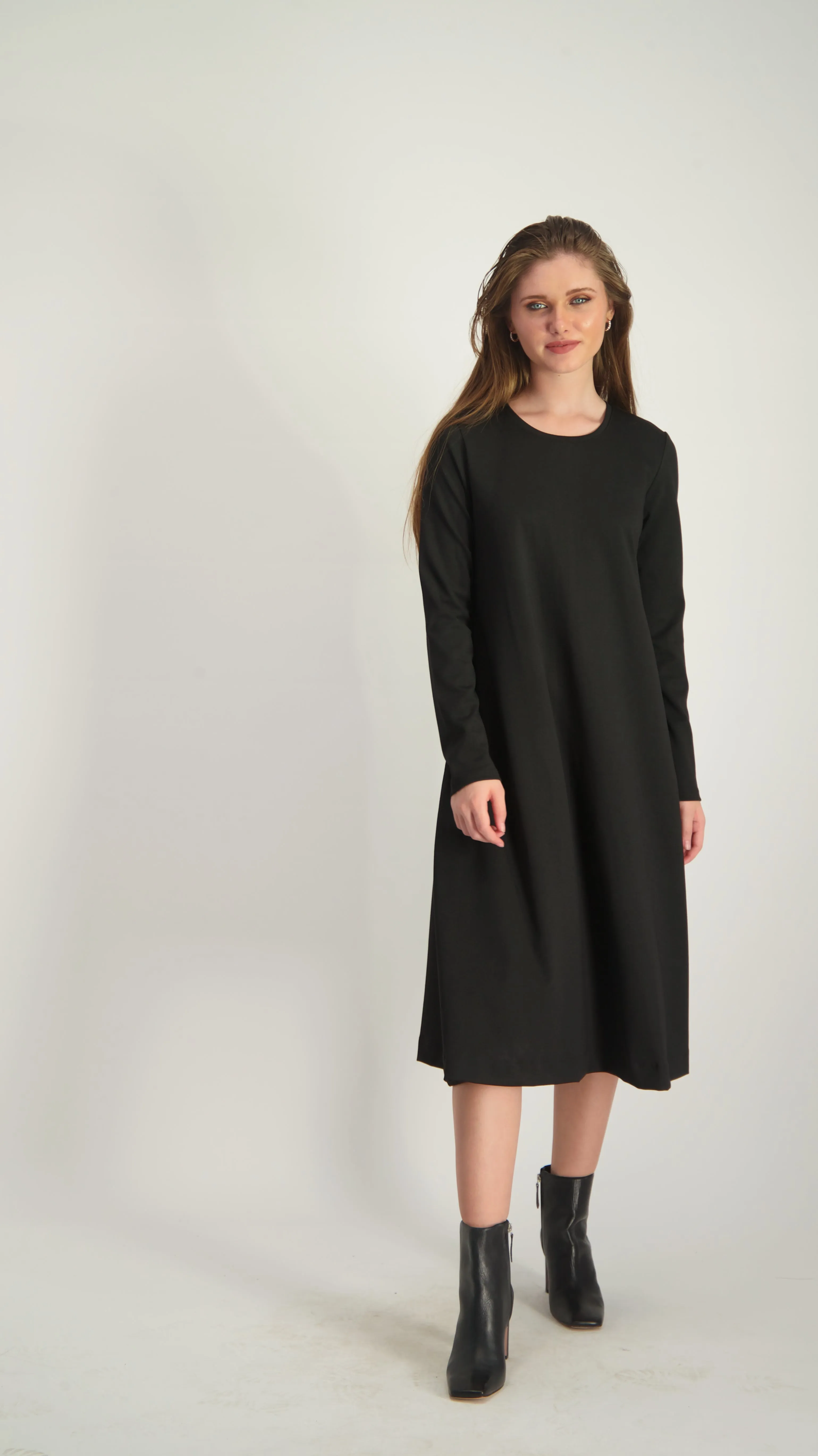 A-Line Cotton Dress / Black