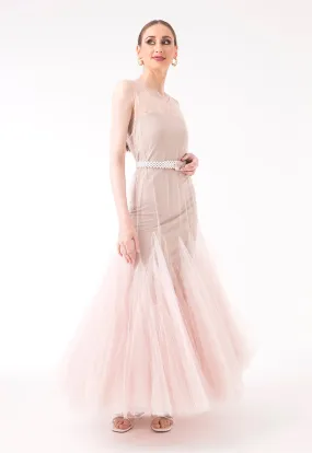 A-Line Sleeveless Tulle Dress