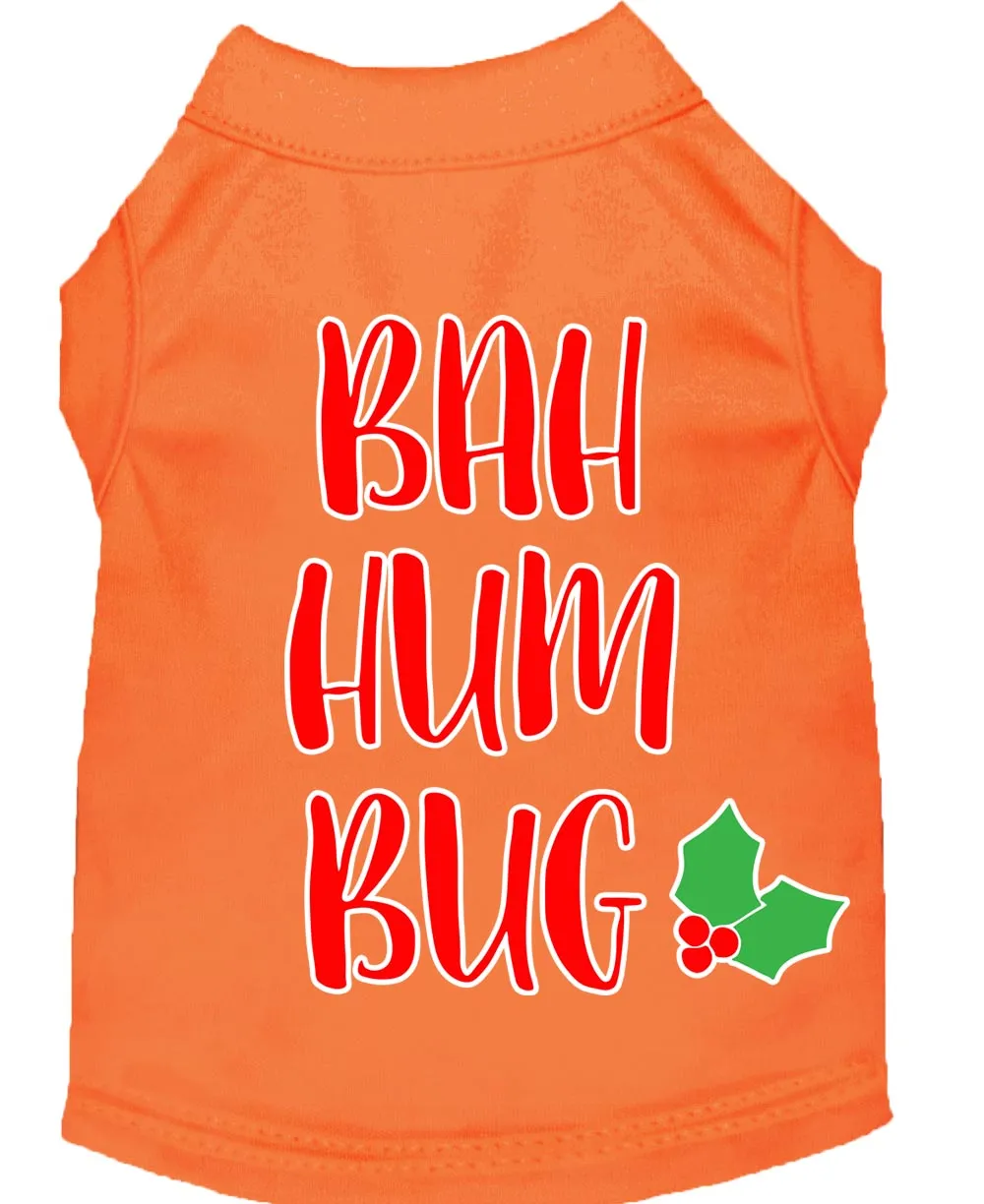 Bah Humbug Screen Print Dog Shirt Orange Xxxl