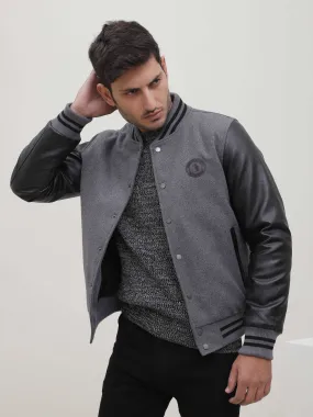 BASEBALL JACKET GREY BLACK