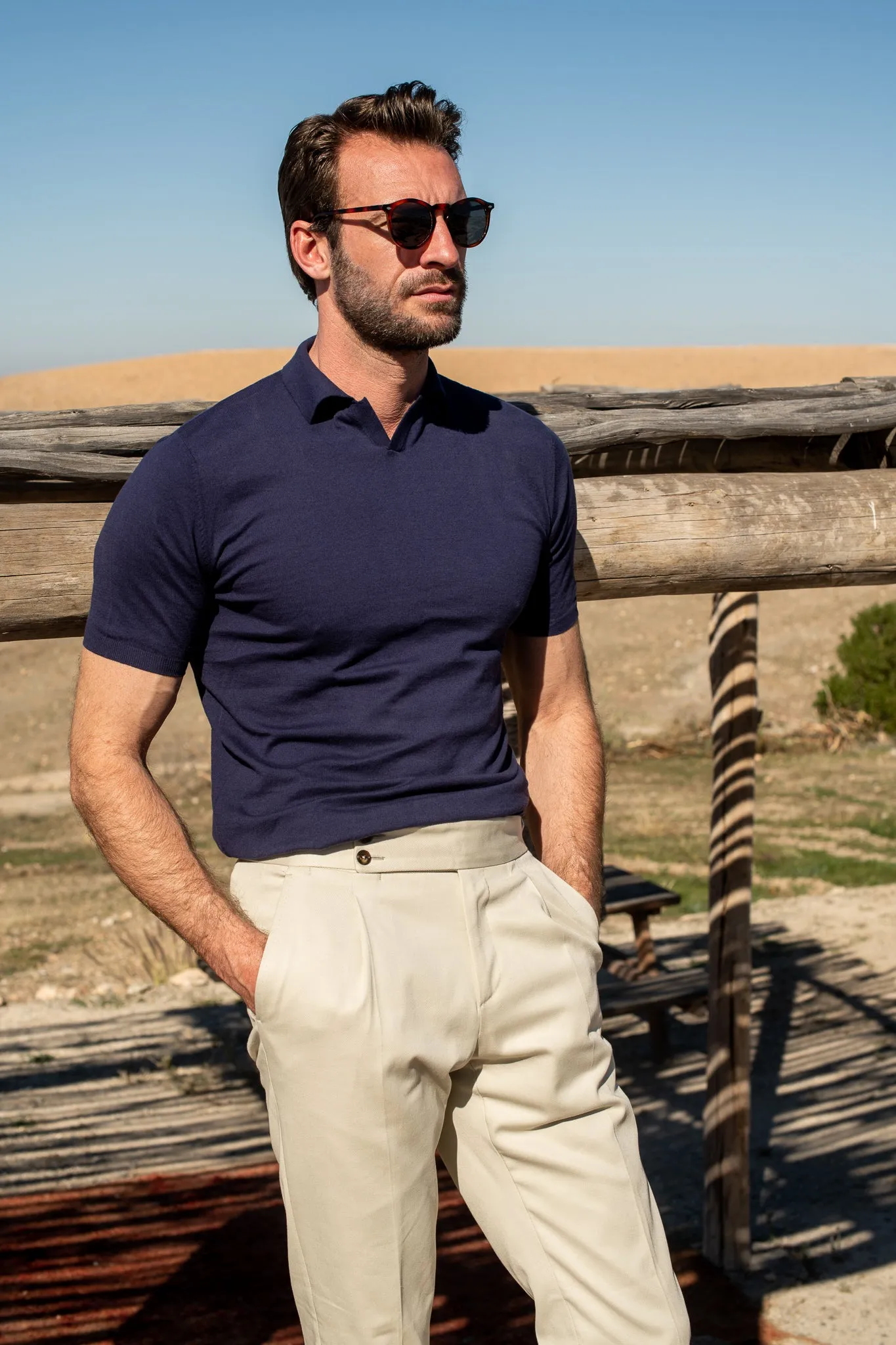 Beige cotton trousers "Soragna Capsule Collection" - Made in Italy