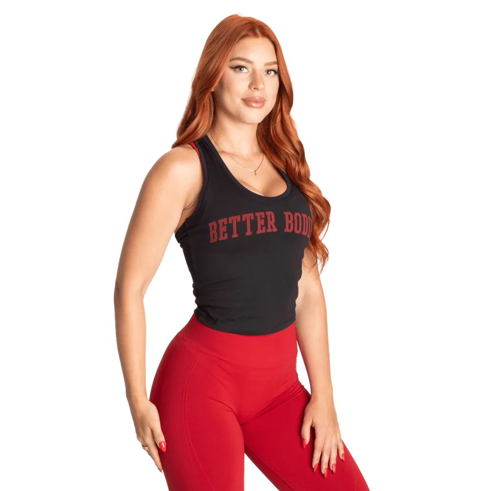 Better Bodies Crop T-Back - Black/Red