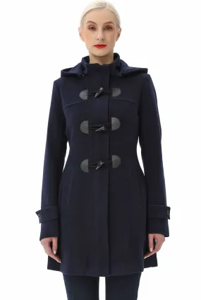 BGSD Women Ava Toggle Hooded Duffle Wool Coat