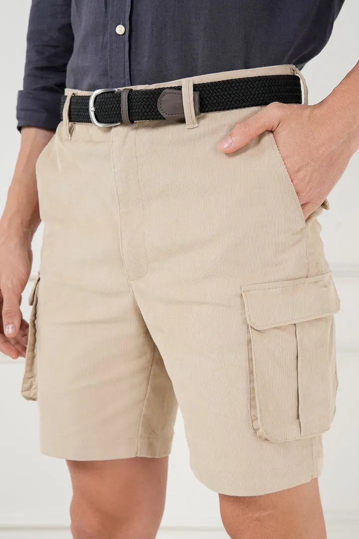 Buttercream Corduroy Stretch Cargo Shorts