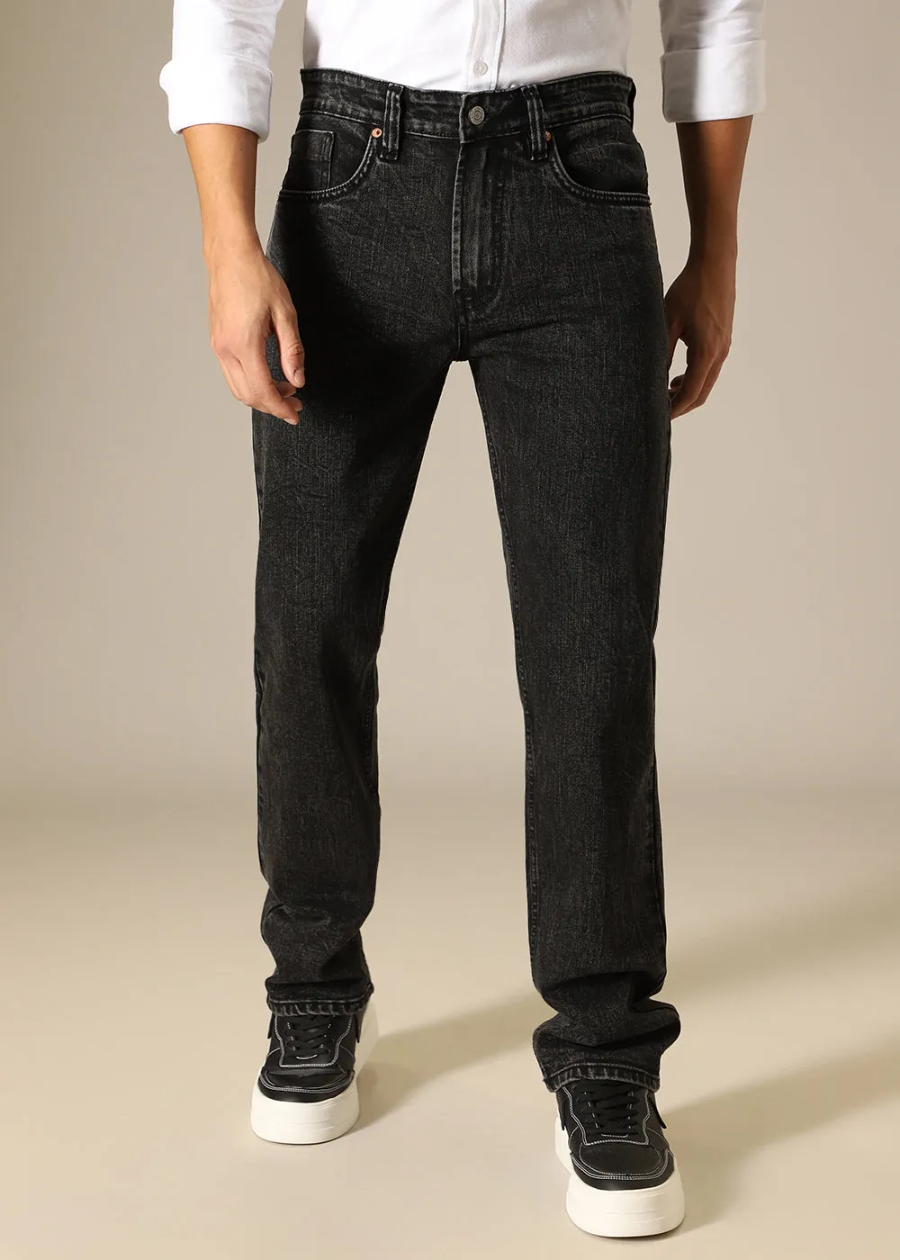 Charcoal Black Straight Fit Denim