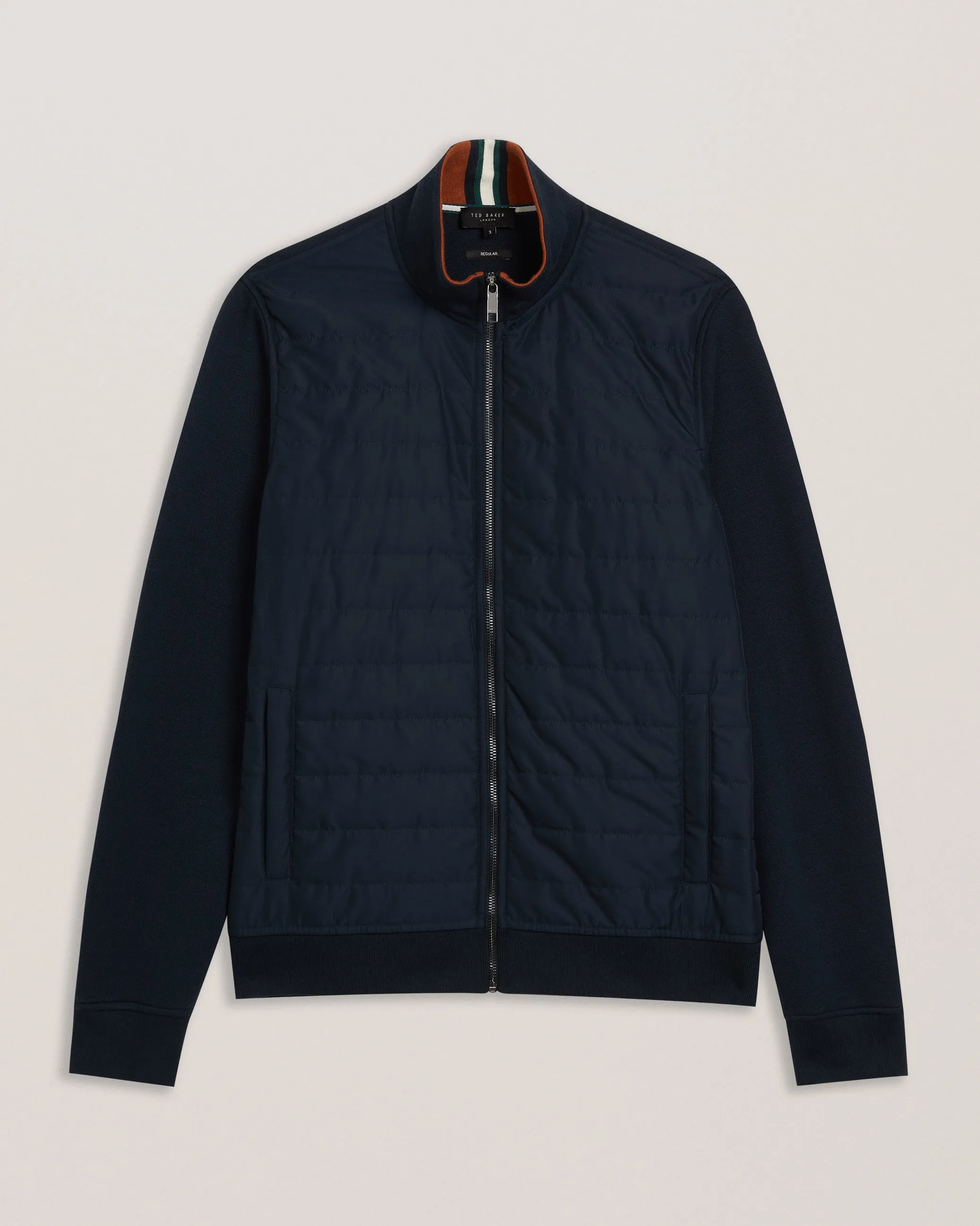 Entil Ls Regular Fit Quilted Funnel Neck Navy