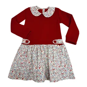 Girl's "Callie & Carter" Christmas Fleece Floral Dress