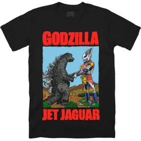 GODZILLA & JET JAGUAR: VICTORY HANDSHAKE - T-SHIRT (CLASSIC BLACK)