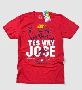 Jose Ramirez Yes Way Jose Graphic T-Shirt - Stylish Baseball Fan Tee for Comfort and Support