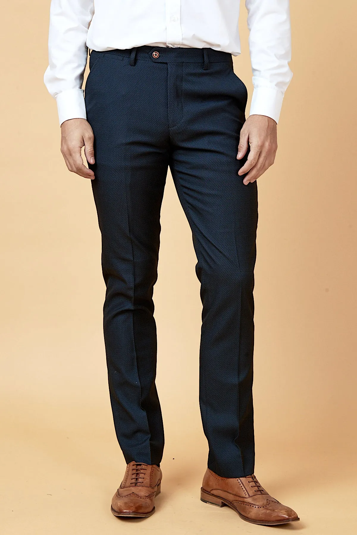 MAX - Navy Three Piece Suit with Contrast Buttons