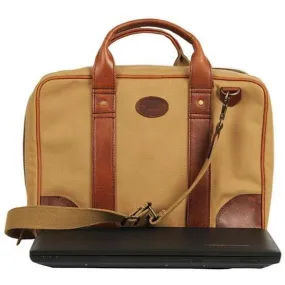 Melvill & Moon Khaki Canvas Single Zip Laptop Bag