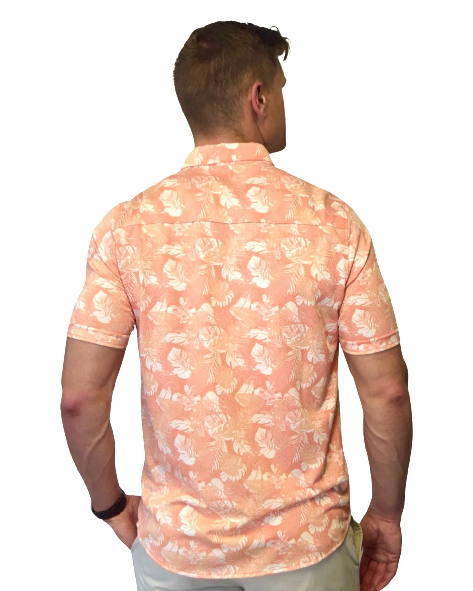 Men's Nicoby | Tropical Twist Shirt | Tangerine