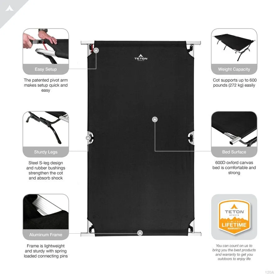 Outfitter XXL Camp Cot with Pivot Arm