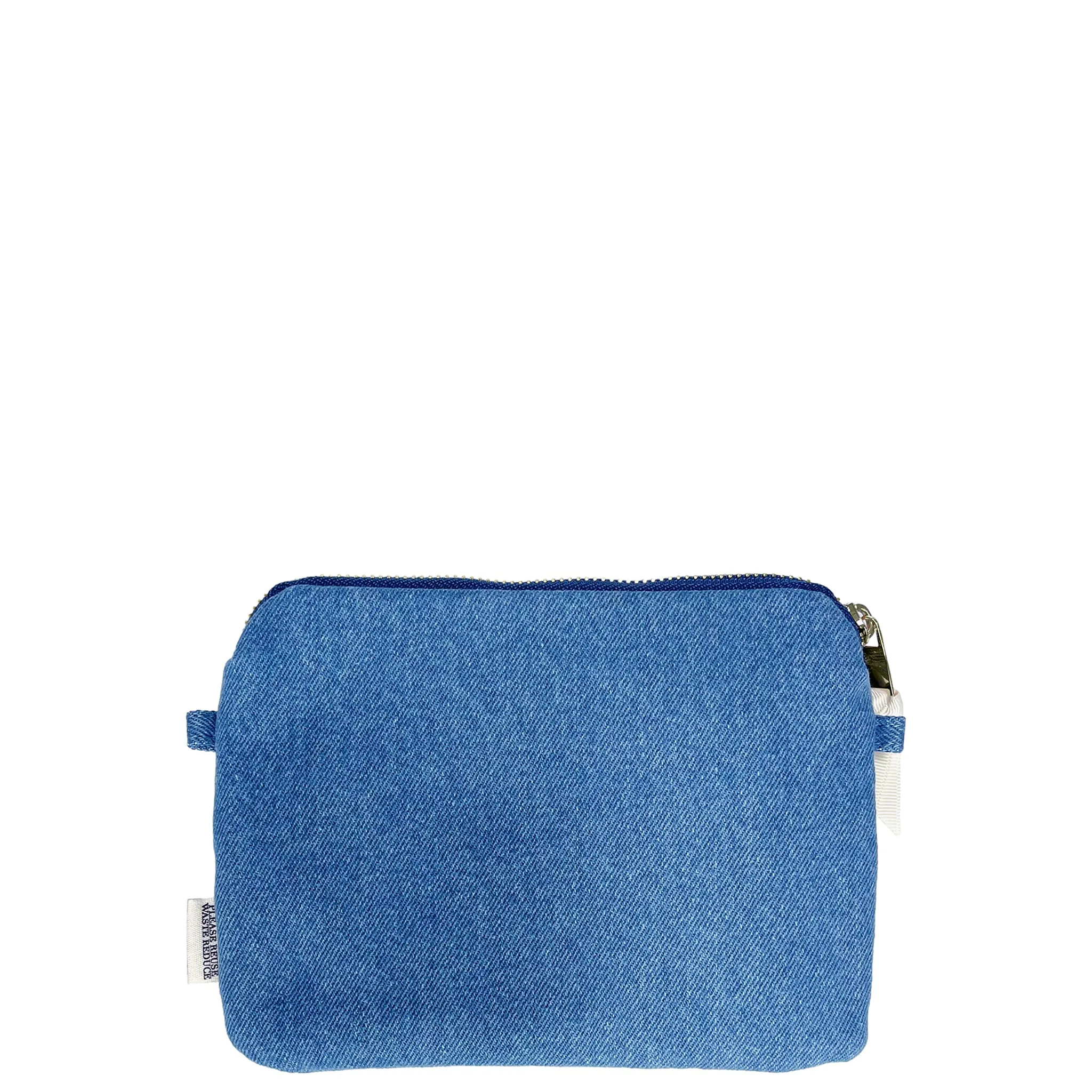 Padded Trinket Pouch Double Pocket, Denim