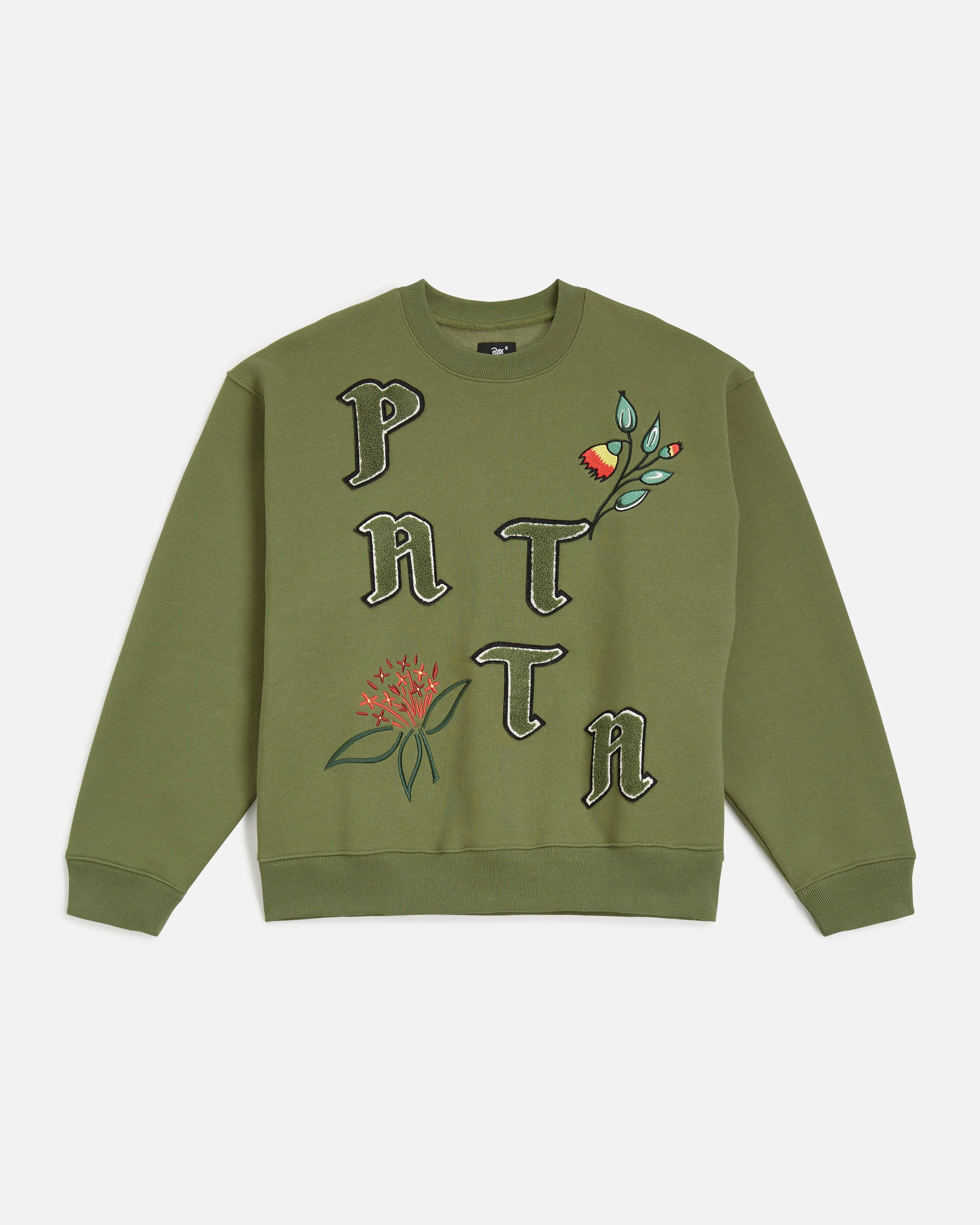 Patta Flowers Crewneck Sweater (Loden Green)