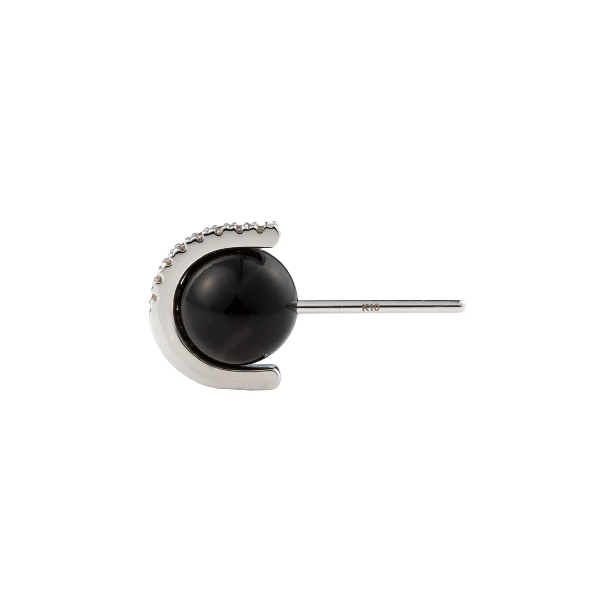 "Beluga" Onyx Diamond Earring Medium size