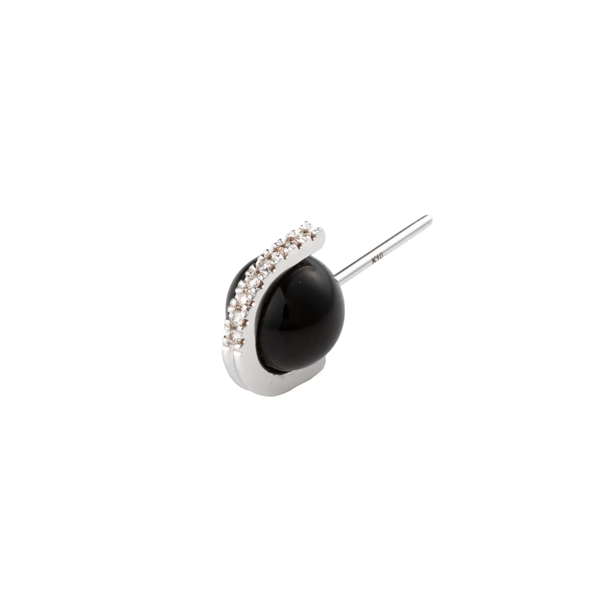 "Beluga" Onyx Diamond Earring Medium size