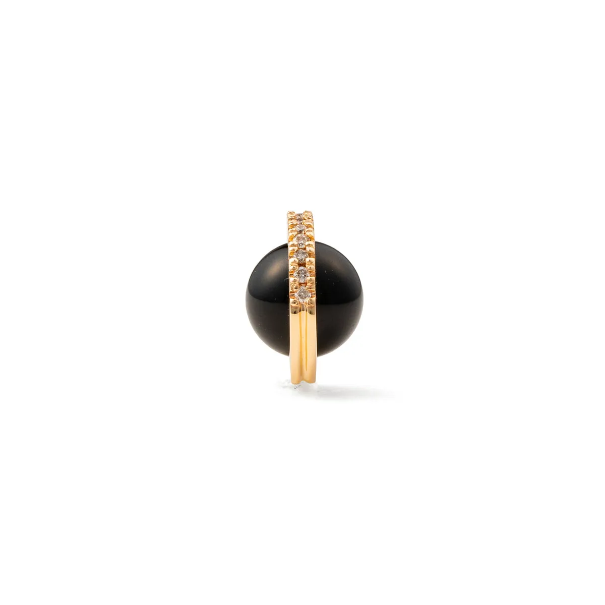 "Beluga" Onyx Diamond Earring Medium size