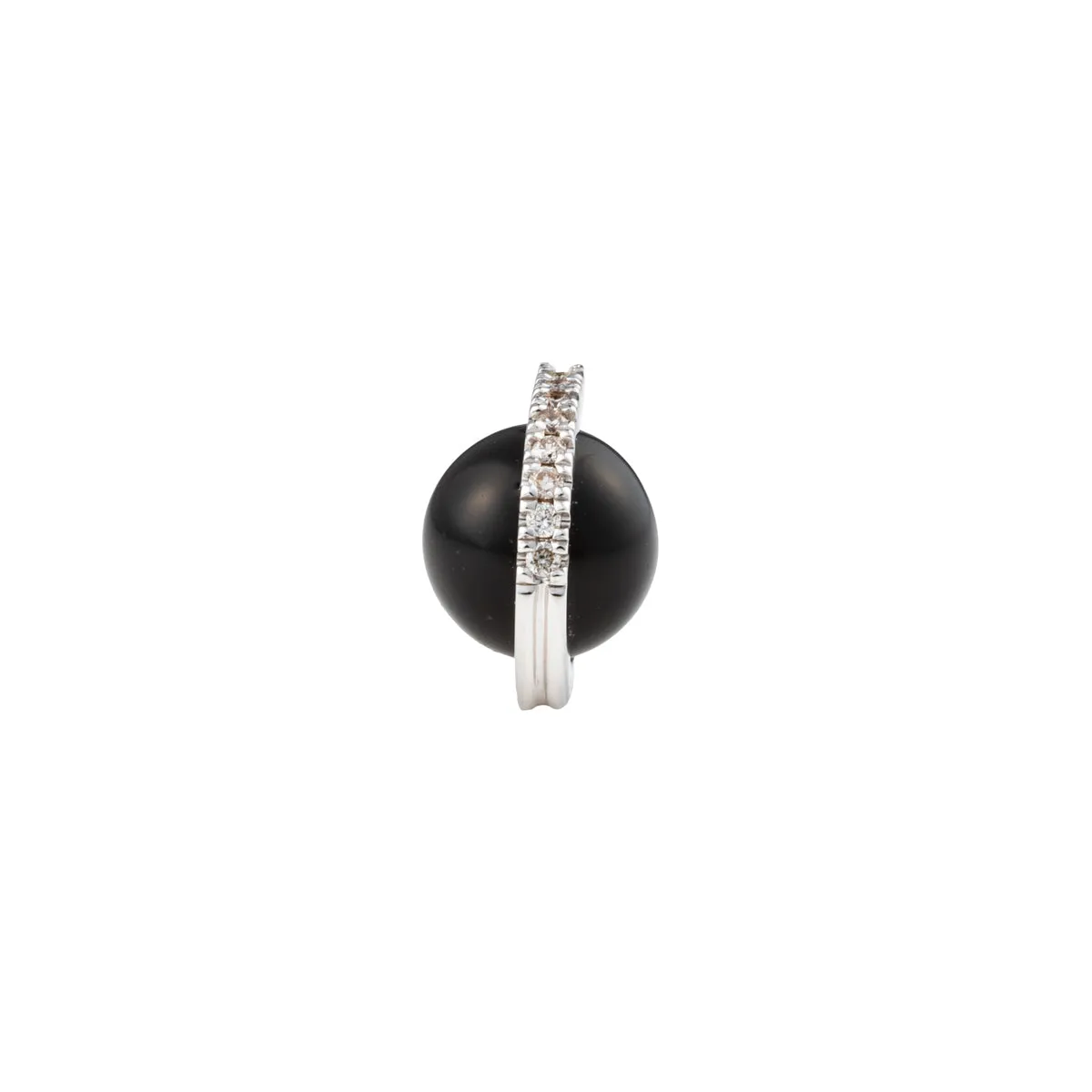 "Beluga" Onyx Diamond Earring Medium size