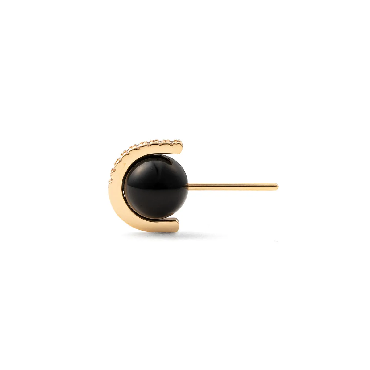 "Beluga" Onyx Diamond Earring Medium size