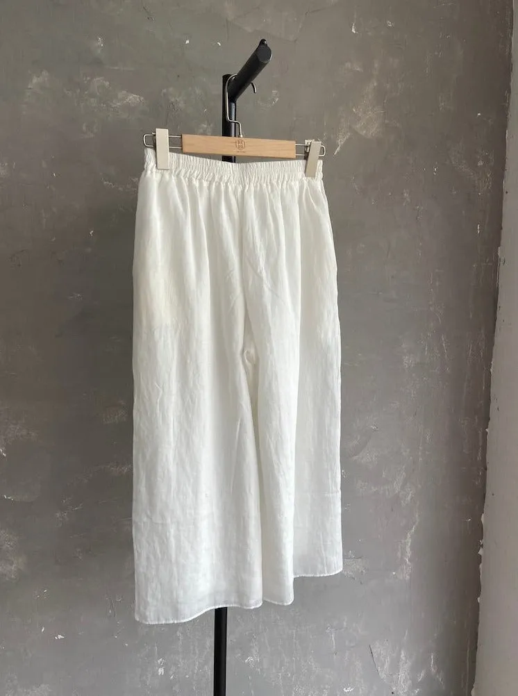 Ramie Ankle Pant (White)