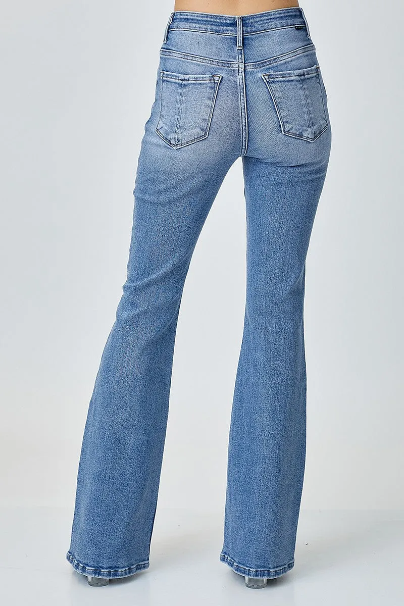 Risen Mid Rise Basic Flare Jeans