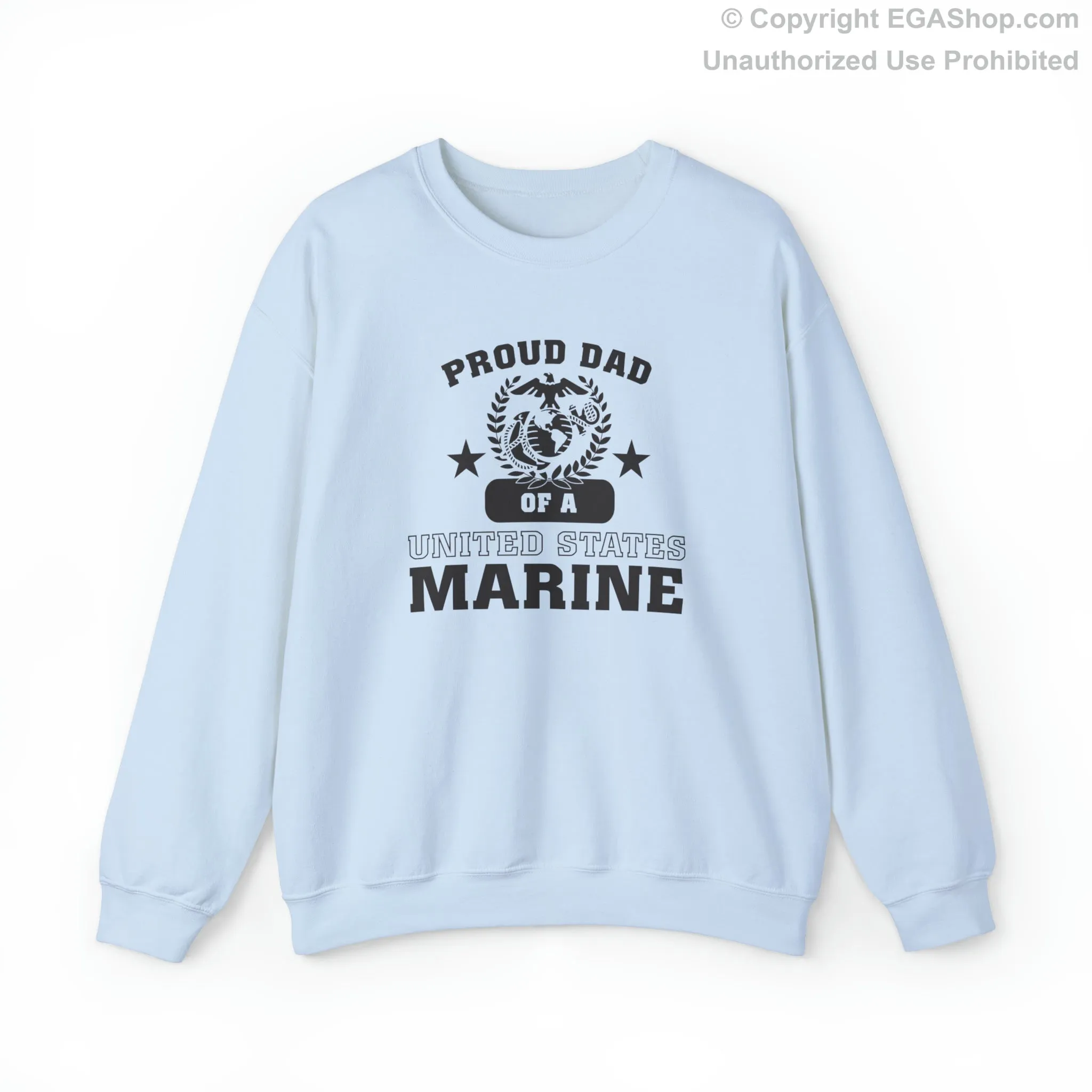 Sweatshirt: Proud Dad of a Marine (Varsity Style, Color Choices)