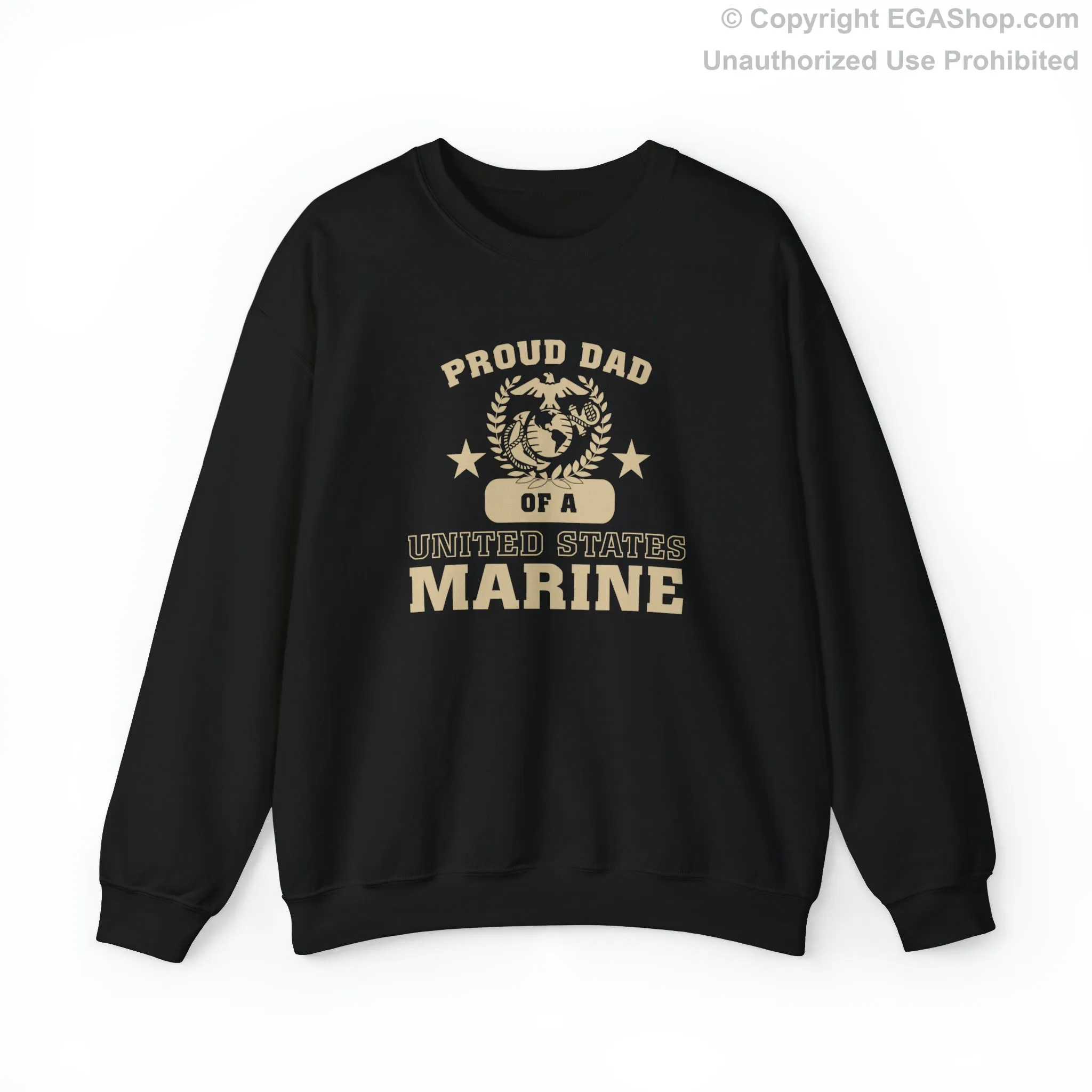 Sweatshirt: Proud Dad of a Marine (Varsity Style, Color Choices)