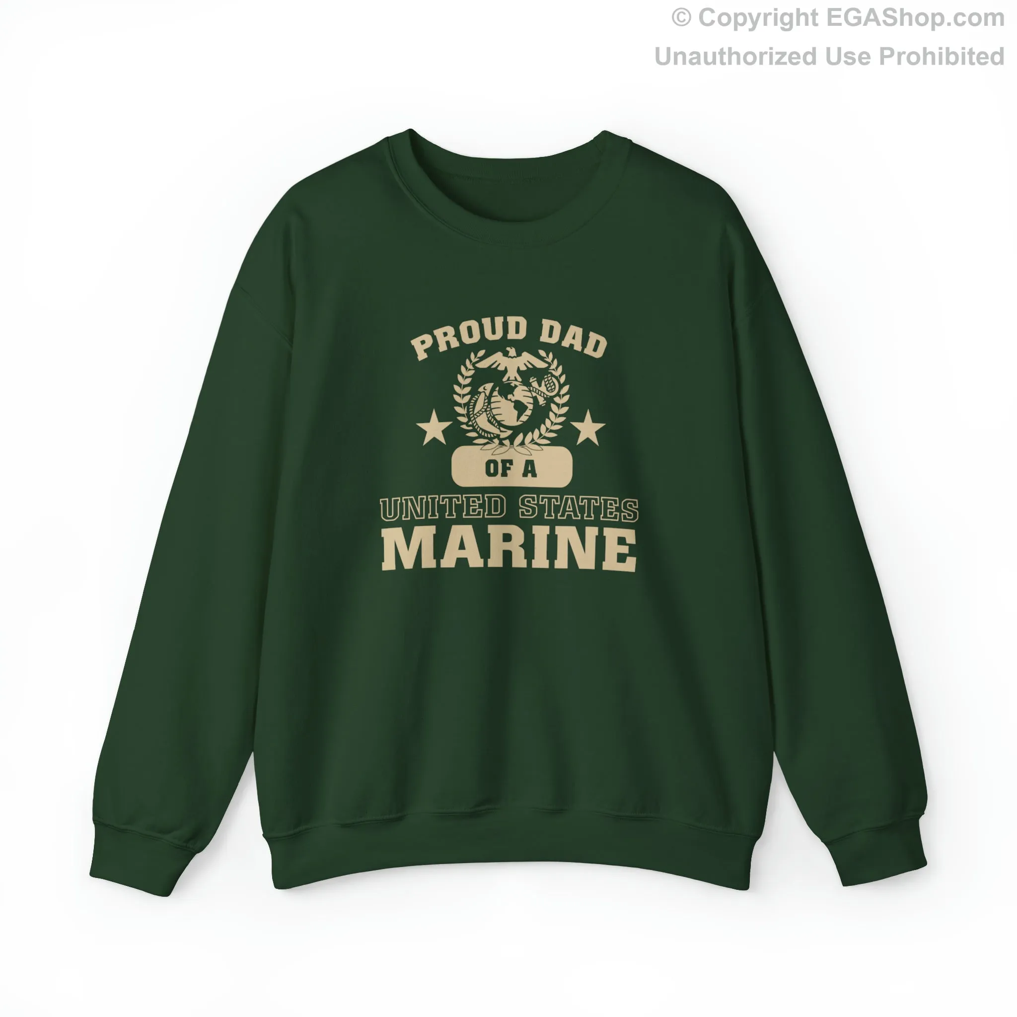 Sweatshirt: Proud Dad of a Marine (Varsity Style, Color Choices)