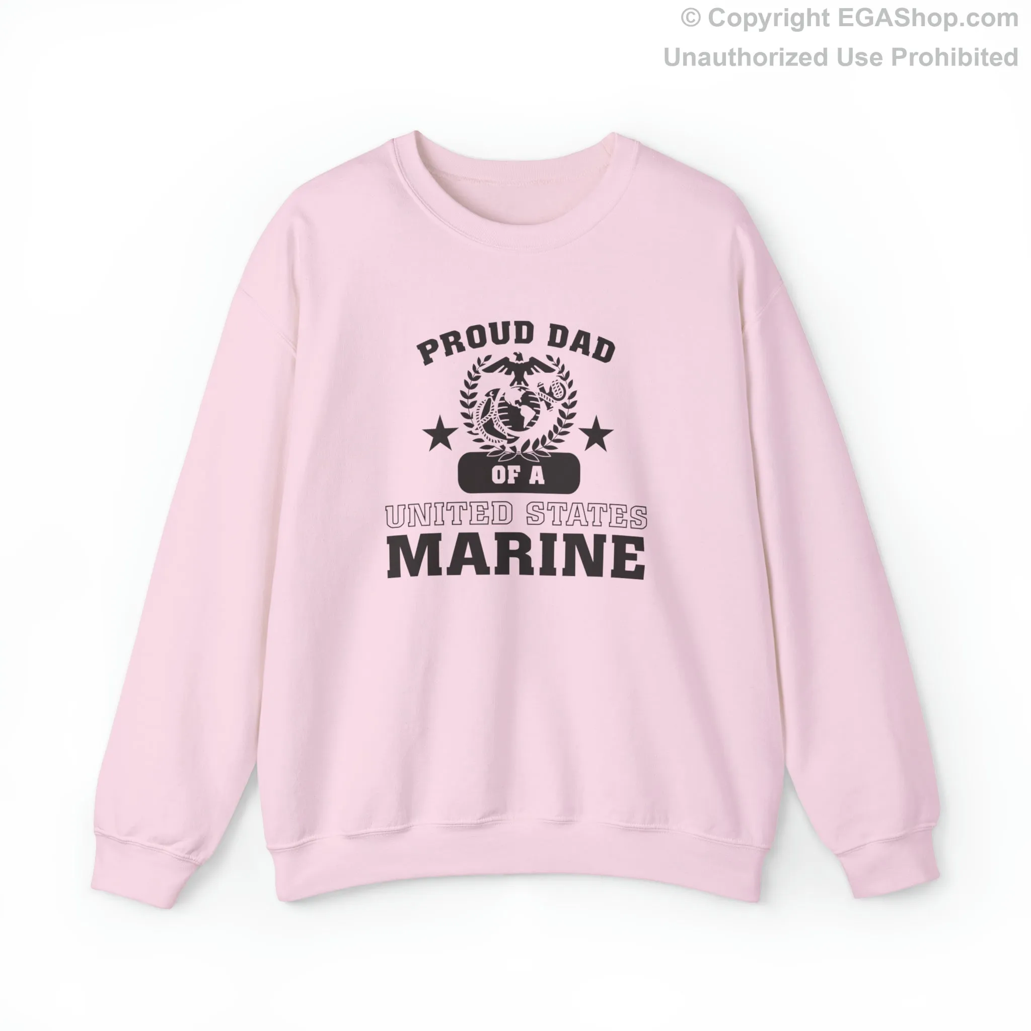 Sweatshirt: Proud Dad of a Marine (Varsity Style, Color Choices)