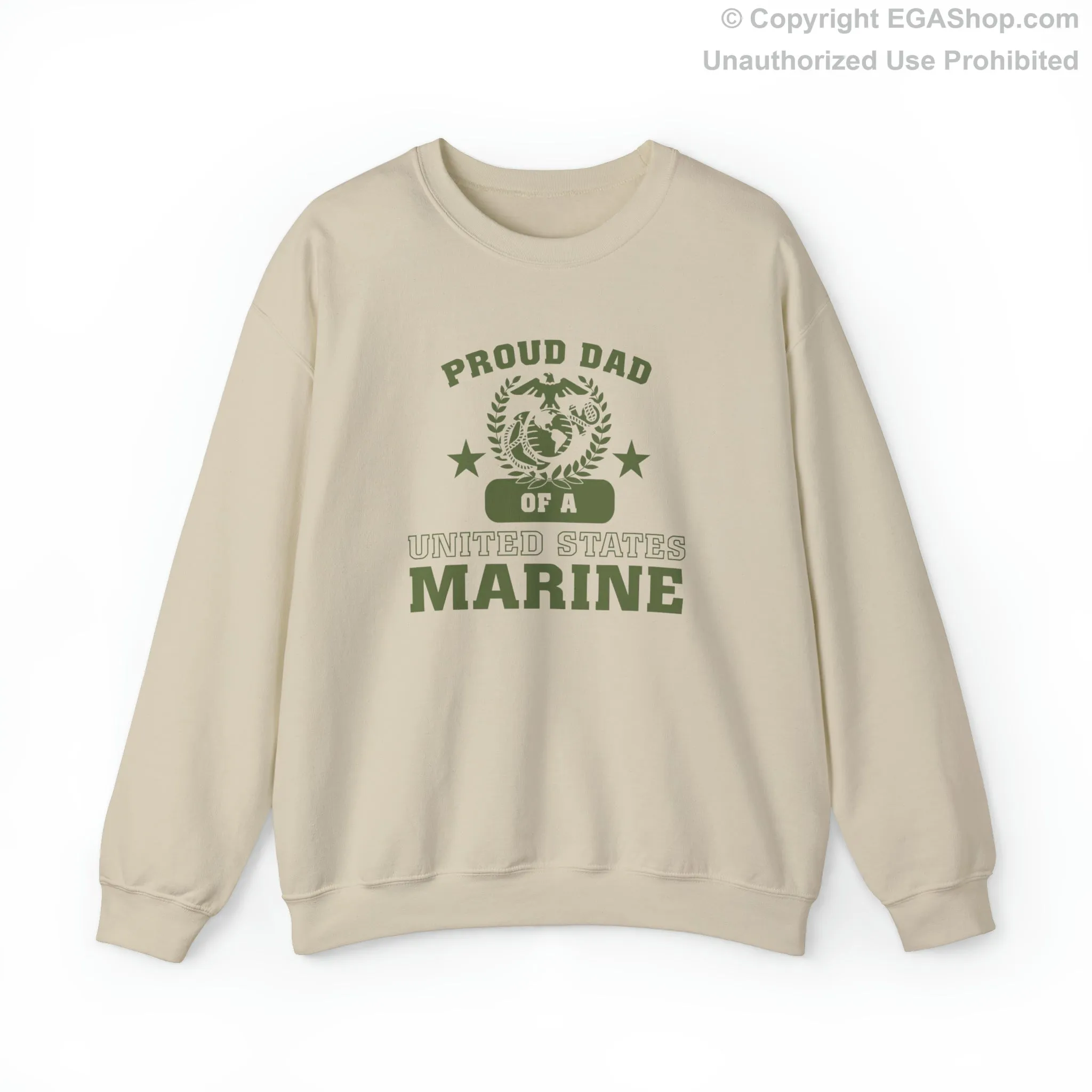 Sweatshirt: Proud Dad of a Marine (Varsity Style, Color Choices)