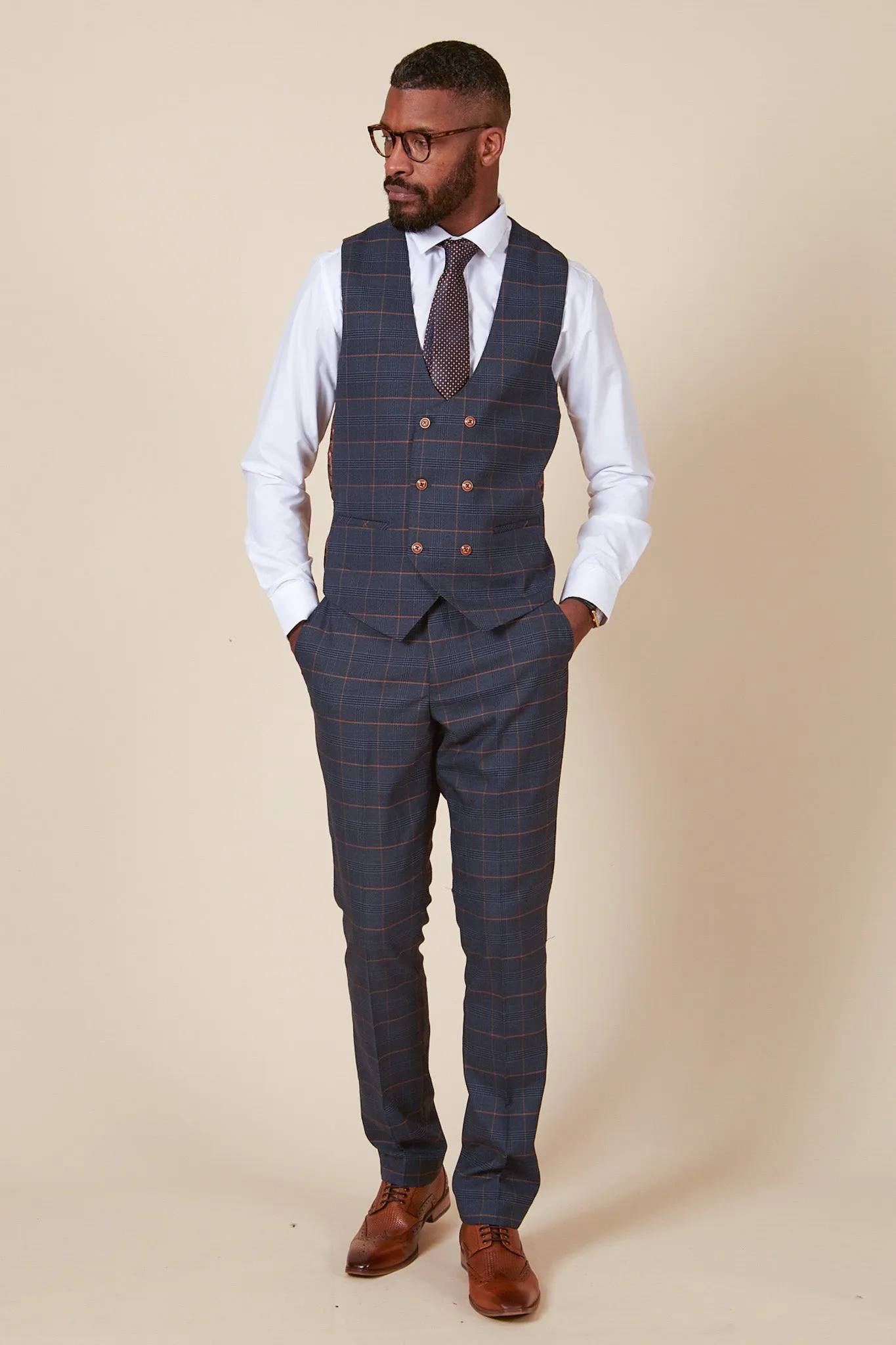 The WBA Collection - JENSON Marine Navy Check Suit As Worn By John Swift