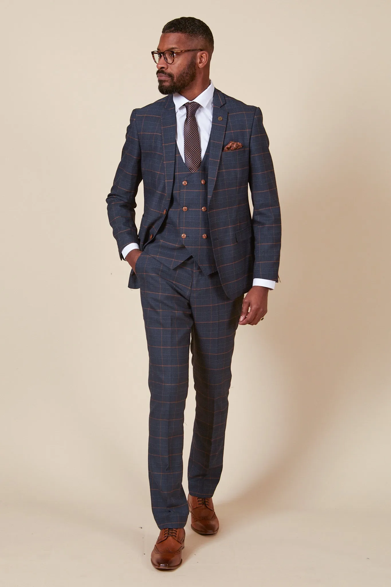 The WBA Collection - JENSON Marine Navy Check Suit As Worn By John Swift