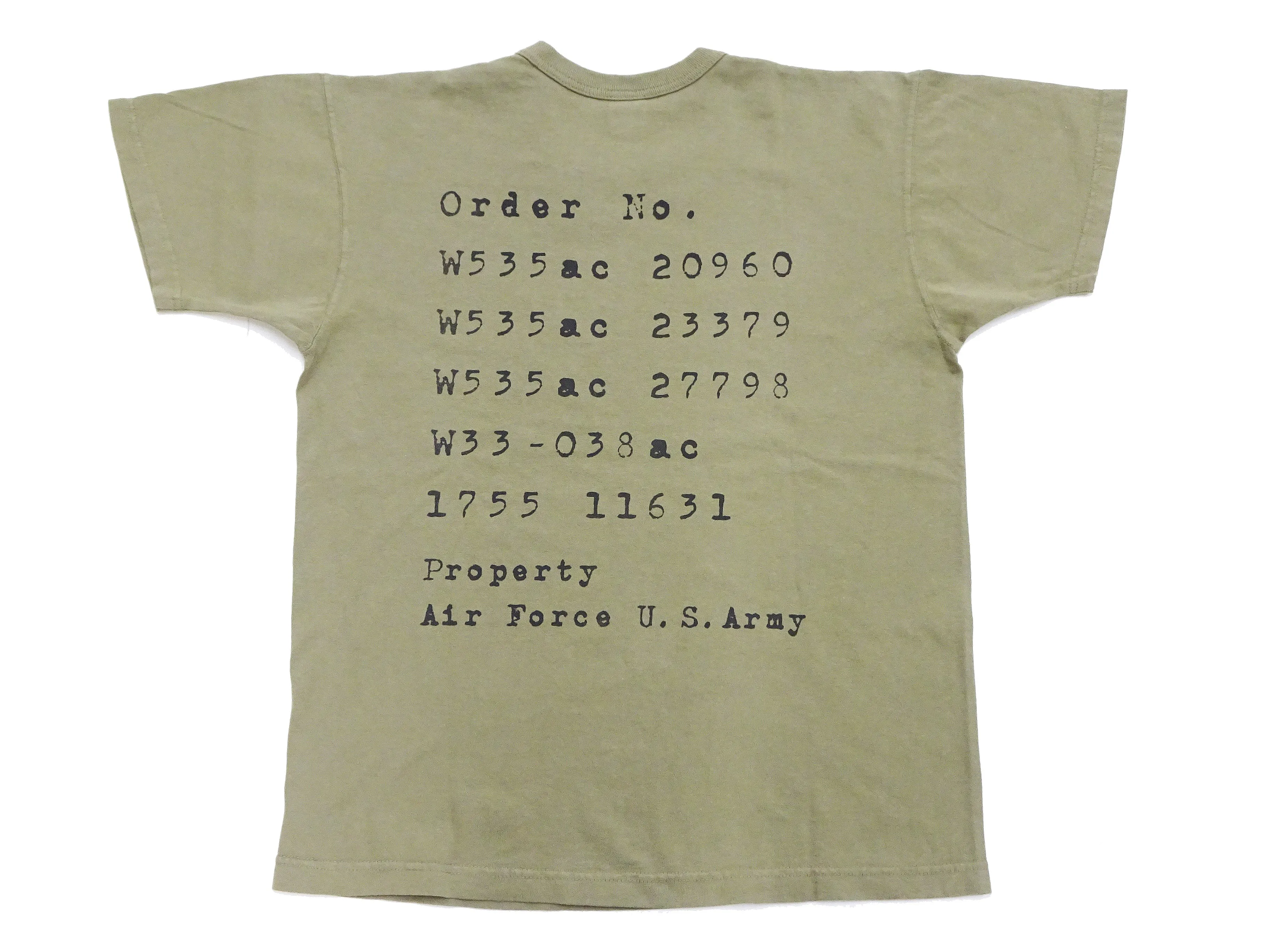 TOYS McCOY T-Shirt Men's J.A. Dubow Mfg Co. Logo Military Graphic Garment-Dyed Heavyweight Short Sleeve Loopwheel Tee TMC2346 160 Faded-Olive