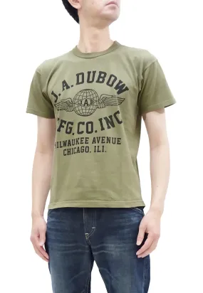 TOYS McCOY T-Shirt Men's J.A. Dubow Mfg Co. Logo Military Graphic Garment-Dyed Heavyweight Short Sleeve Loopwheel Tee TMC2346 160 Faded-Olive