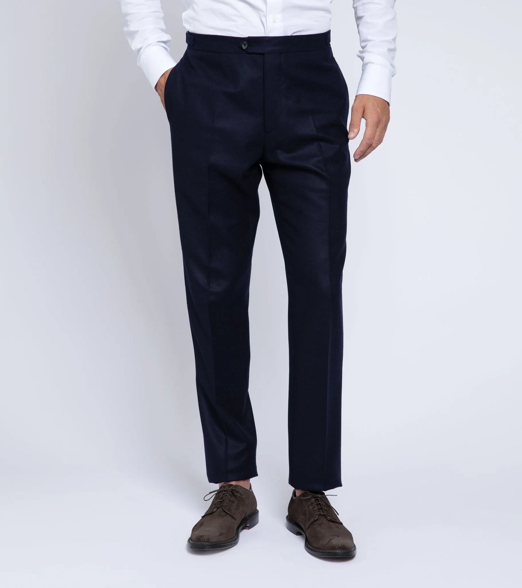 Trunk Wigmore Wool Flannel Suit Trousers: Navy