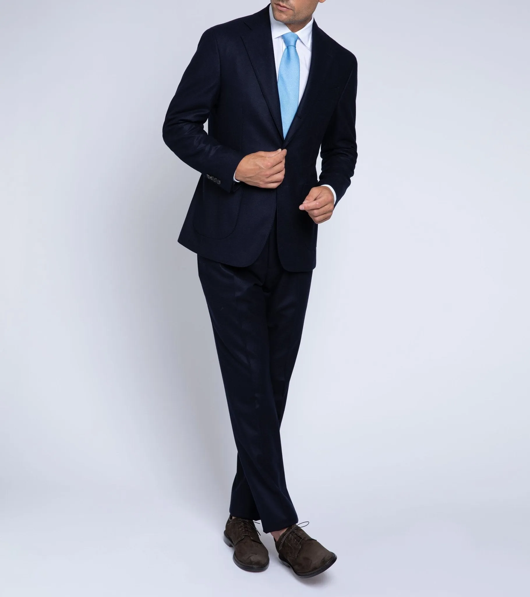 Trunk Wigmore Wool Flannel Suit Trousers: Navy