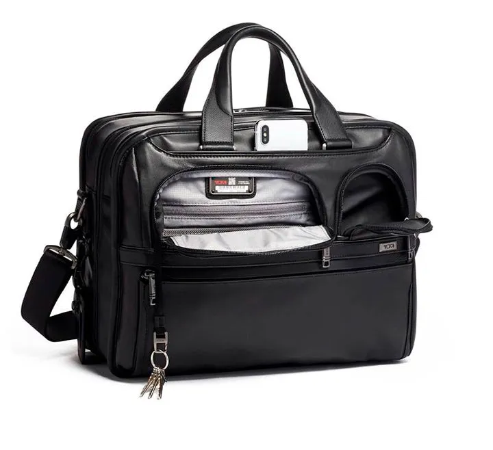 Tumi Alpha 3 Expandable Organizer Laptop Brief Leather