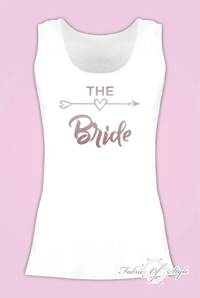 Vest Tank Top Hen Do Party Bride Tribe Wedding T-shirt Ladies Female Rose Gold